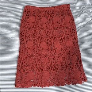 Johnny was midi lace and silk skirt